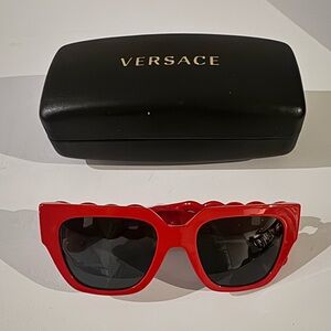 Versace Square Frame Red Sunglasses
